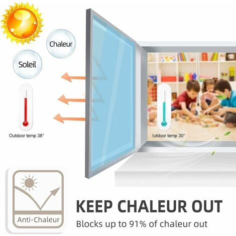 Film Miroir Fenêtre sans Tain Anti Chaleur Anti-Regard Contrôle de la Température Protection de la Vie Privée  Film Adhésif Réfléchissant pour Fenêtre Maison Bureau Magasin（40cmX4m，Argent）