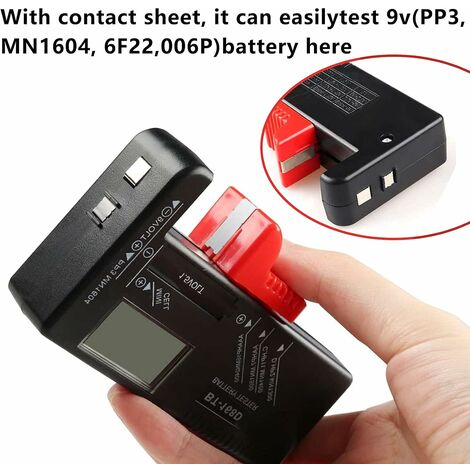 Testeur de Piles numérique,Testeur de Piles Universel,Batterie Testeur,pour AA, AAA, C, D, PP3, 9V, 1.5V, Piles Bouton - Fonctionne sans Pile
