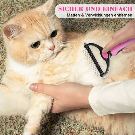 Brosse Chien Brosse Chat, Peigne Déméloir Chien Professionnel et Brosse Chien Poil Long, Râteau de Toilettage pour Chien et Chat enlever le Sous-poil des Animaux de Compagnie [Long/Court/sous-Poil]