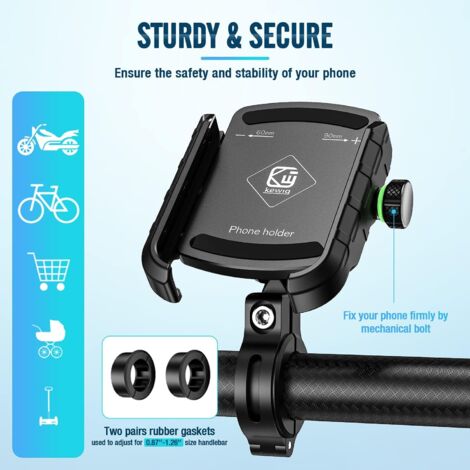 Support Téléphone Moto/vélo Universel - Anti-vibrations, Rotation 360°, Fixation Facile