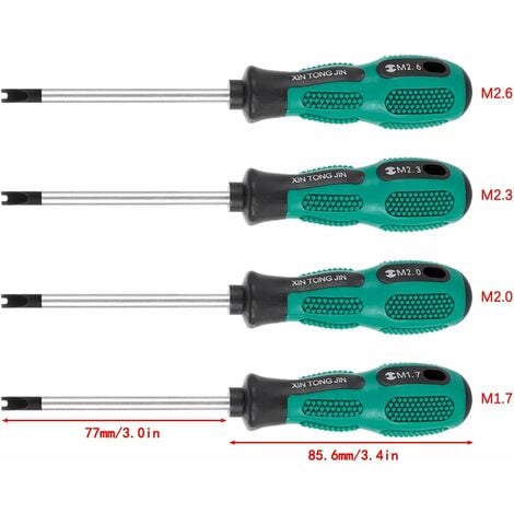 4pcs / Set Tournevis Embouts de Tournevis U Fourche magnétique vis rainurée conducteur CR-V Multi Function Tool Kit Main