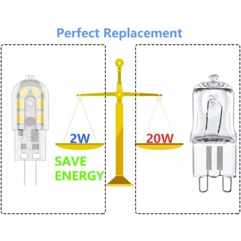 G4 2W LED Ampoule, 20W Ampoules Halogènes équivalentes, Blanc Chaud 3000K,200Lm,12x SMD,12V AC/DC - Pack de 10 [Classe énergétique A+]
