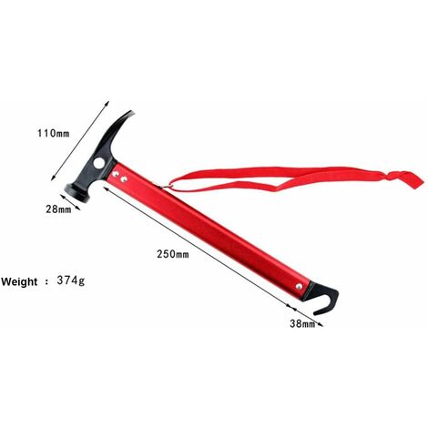 Marteau De Tente Mini, Léger Avec Manche En Alliage D'Aluminium