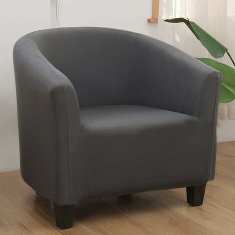 Housse De Fauteuil Cabriolet 2 Pièces Extensible Chesterfield - Gris-Brun Imperméable Et Confortable
