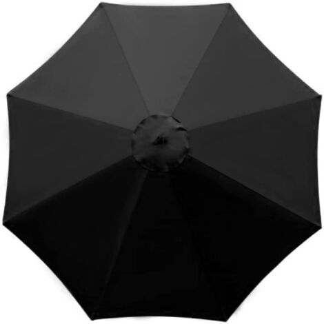 Housse de Rechange pour Parasol, 8 Baleines, 3 m, imperméable, Anti-UV, Tissu de Rechange, Noir