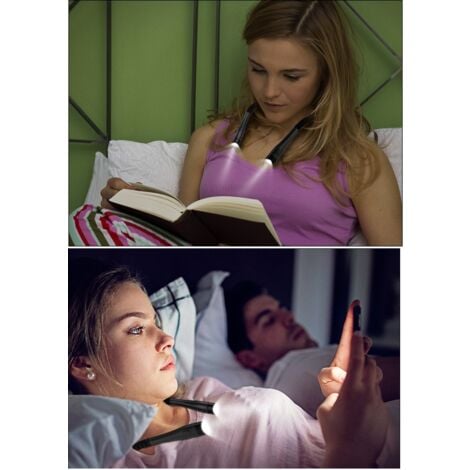 Lampe de Lecture de Cou Rechargeable, Lampe pour lecture au Lit,3 Couleurs, 6 Niveaux de Luminosité, Bras Pliables, Longue Durée de Vie, Parfaite pour la Lecture,Le Tricot,la Réparation