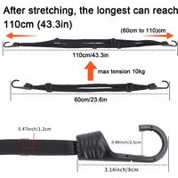 Flaconi 3 Sangles élastiques Avec Crochets Pour Fixer Ton Casque Et Tes Bagages - Idéal Moto, Vélo, Voiture Et Camion