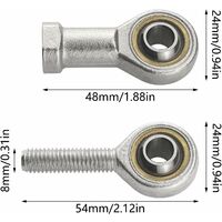 Roulement Auto-lubrifiant SA Série Droite M12x1.75mm - Pour Cylindres Hydrauliques Et Machines