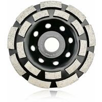 4-1/2 Inch Double Row Diamond Grinding Cup Wheel for Concrete Granite Marble Masonry Brick Fits 7/8 Inch Arbor
