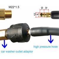 Briny River Adaptateur Haute Pression M22 X 1,5 IG Raccord Rapide Compatible KEW