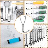 Lot de 32 crochets perforés en métal pour panneau perforé - Accessoires Lot de 32 crochets perforés en métal pour panneau perforé - Accessoires