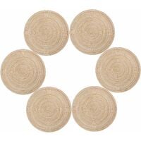 Lot De 6 Sets De Table Ronds Tressés Et Isolants Thermiques Pour