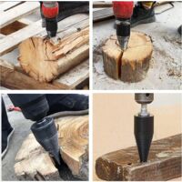 Foret Conique Fendeur à Bois - Tige Ronde 42mm, Acier Rapide Trempé - Pour Fendre Bûches De Chauffage - 5