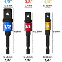 EVANCE 7pcs Adaptateur Douille 1/2 3/8 1/4 Forets Hexagonale Adaptateur EVANCE 7pcs Adaptateur Douille 1/2 3/8 1/4 Forets Hexagonale Adaptateur