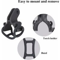 3 Supports De Lampe Torche Pour Vélo 360° - Fixation Universelle Guidon Avec Patin Caoutchouc - 2