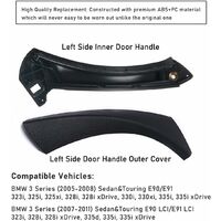 Kit 6 Poignées De Porte Intérieures Pour BMW Série 3 E90/E91/E92/E93 - Remplacement Poignées Collantes, Matériau ABS+PC Durable.