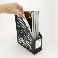 OhMill Porte-Revues Pliable 4 Compartiments - Organiseur Bureau Extensible En Plastique - Range Documents
