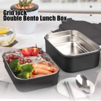 Niiyen Boîte à Lunch 2 Couches 1800ml Acier Inoxydable - Conteneur Alimentaire Portable Étanche