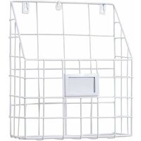 1pc Porte Magazine/Porte Revue Metal pour Le Bureau et l'entrée (Blanc)