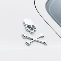 Emblème 3D Imperméable Autocollant Tête De Mort 3D Métal - Décor Voiture, Moto, Casque - Imperméable Et Résistant Déco Voiture Métal
