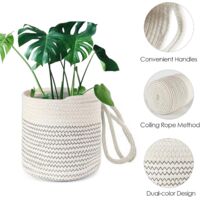 Panier Suspendu En Jute Pour Plantes - Fait Main - Décoration Intérieure Ou Extérieure - Écologique Et Pratique - Cadeau Fan De Plantes