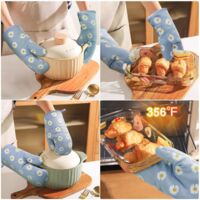 KERYCHIN Set Gants De Cuisine Et Maniques Silicone Avec Mini Gants - Anti Chaleur Jusqu'à 260°C, Doublure Coton, Gris 36.5 Cm
