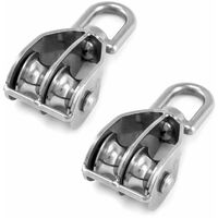 Lot De 2 Poulies Doubles Type U M20 - Capacité De Charge 75 Kg Chacune - Poulies De Levage Neuves