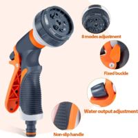Pistolet D'arrosage Rotatif 360° - 3 Modes (jet, Douche, Brouillard) - Pour Lavage Voiture, Jardin, Terrasse, Animaux