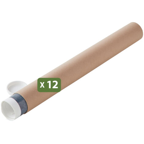 Pack and Move - Lot 12 tubes pour expédition et emballage - ø6 x 50 cm - Pour affiche et poster - Avec capuchon (1/5)