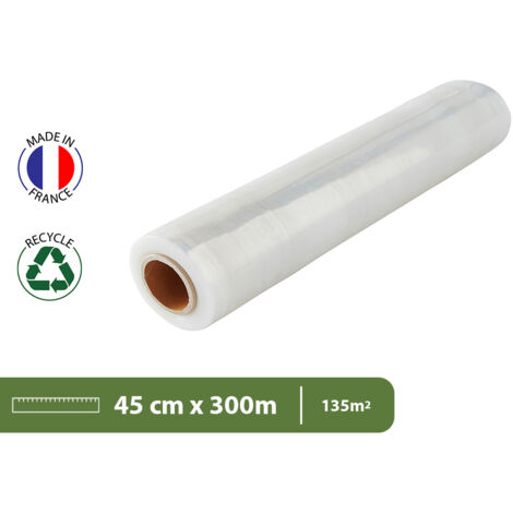 Inoverse Lot 3 Rouleaux Film Étirable Noir 50 Cm - 1,5 Kg, Film Déménagement Meubles Protection Anti-poussière & Anti-chocs