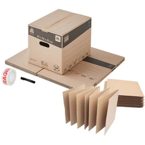 Pack and Move - Kit déménagement pour assiettes + marqueur noir et 1 adhésif offert