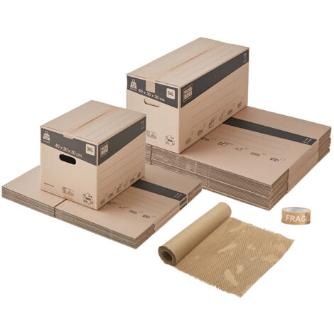 Kit déménagement écologique + 1 adhésif kraft “fragile” offert