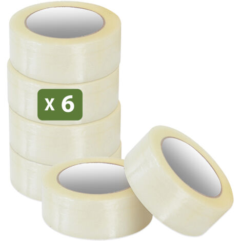 Pack and Move - Lot 6 Rouleaux Ruban Adhésif Transparent Pour Emballage Et Déménagement - 100 M - Qualité Premium