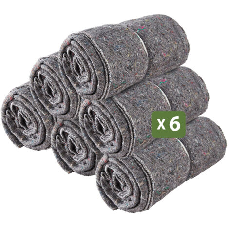 Pack and Move - Lot 6 Couvertures De Protection Pour Déménagement Et Stockage - 1,5 X 2 M - Épaisse Et Résistante - Protection TV Protection Meubles