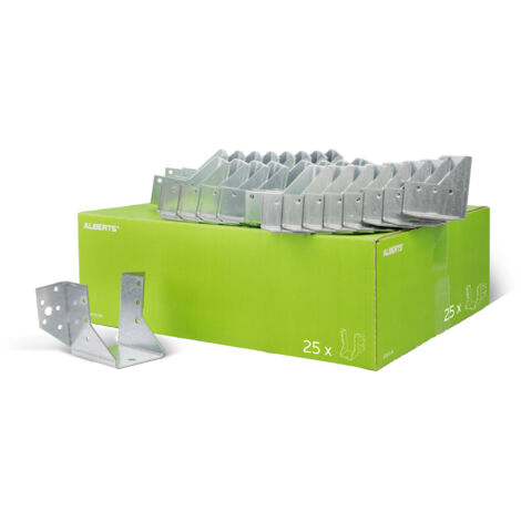 Sabot de charpente type A 60 x 80 mm – Acier galvanisé sendzimir – Résistance optimale à la corrosion – Modèle autoportant – Alberts