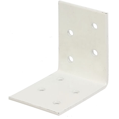 Équerre d'assemblage – Galvanisée – plastifiée blanche – 50 x 50 x 40 mm – Marque Alberts (1/2)