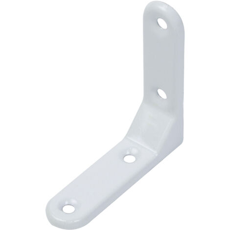 Équerre décorative – Emboutie – Plastifiée blanche – 50 x 50 x 20 mm – Marque Alberts