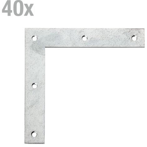 Équerre Métallique 90° Galvanisée – 40x40x40 Mm, ép. 2 Mm, LLB, Résiste à La Rouille