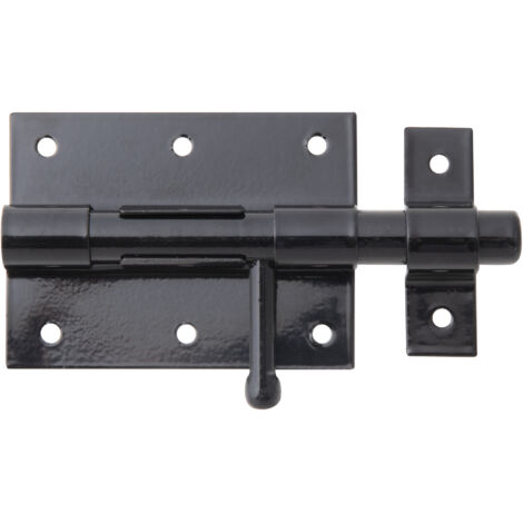 Verrou de box compact avec poignée ronde et gâche fixe – Platine 90 x 67 mm – Marque Alberts (1/2)