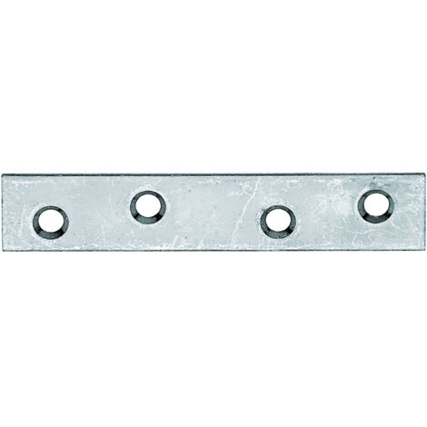 Platine d’assemblage – 80 x 15 mm galvanisée – Trous fraisés – Acier Sendzimir – Marque Alberts (1/2)