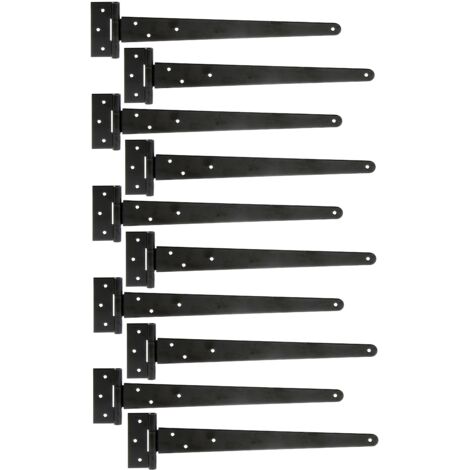 Penture anglaise noire – 397 x 46 mm – avec goupille rivetée pour portes en bois – Marque Alberts (1/2)