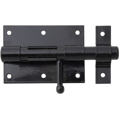 Verrou de box compact avec poignée ronde et gâche fixe – Plaque 95 x 67 – Marque Alberts (1/2)