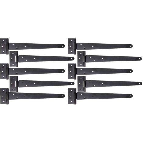 Penture anglaise noire – 495 x 46 mm – avec goupille rivetée pour portes en bois – Marque Alberts (1/2)