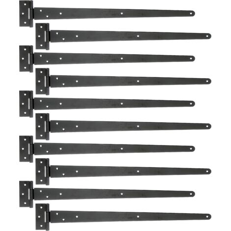 Penture anglaise noire – 596 x 48 mm – avec goupille rivetée pour portes en bois – Marque Alberts