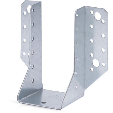 Sabot de charpente type A 64 x 128 mm – Acier galvanisé sendzimir – Fixation 4 trous Ø 11 mm – Pour maintien solide poutres bois – Alberts