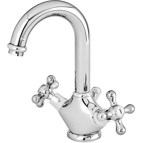 galindo 1929 6203300 grifo de lavabo bimando cromo con desagüe automático (1/2)