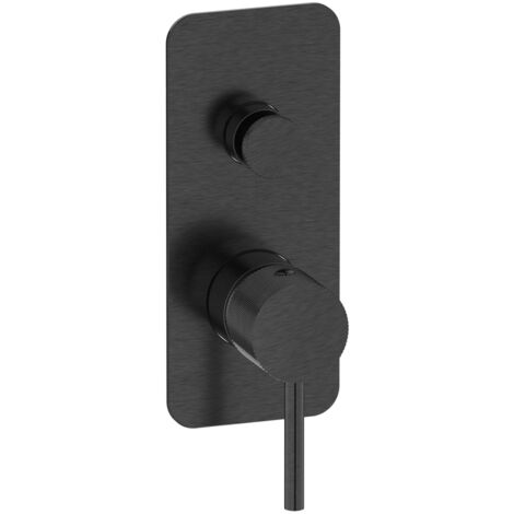 galindo grifo baño-ducha empotrable trama cromo negro cepillado 4977436 (1/2)