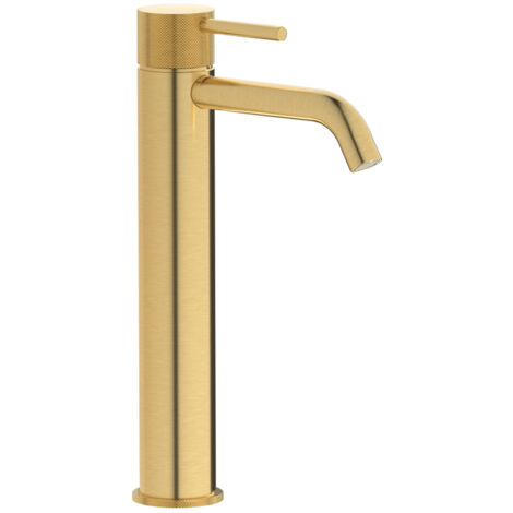 galindo grifo lavabo alto trama oro cepillado con desague semiautomático 4974529 (1/2)