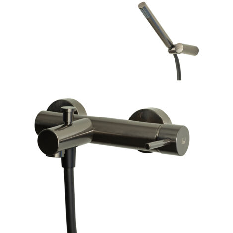 Galindo Grifo baño-ducha Theo Dark cromo negro cepillado 8631536