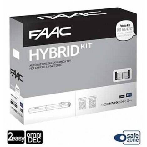 Faac – Kit de motorisation de portail 105683 – Hydraulique 24V pour vantaux jusqu'à 2m – Poussée > 500 daN – Installation facile avec accessoires